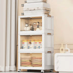 3-Pieces: Foldable Storage Bins with Lid Front Magnetic Door Collapsible Stackable Closet Organizer