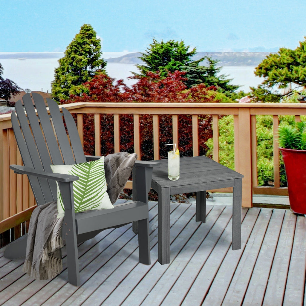 Acacia Wood Outdoor Adirondack Chair with Ergonomic Design