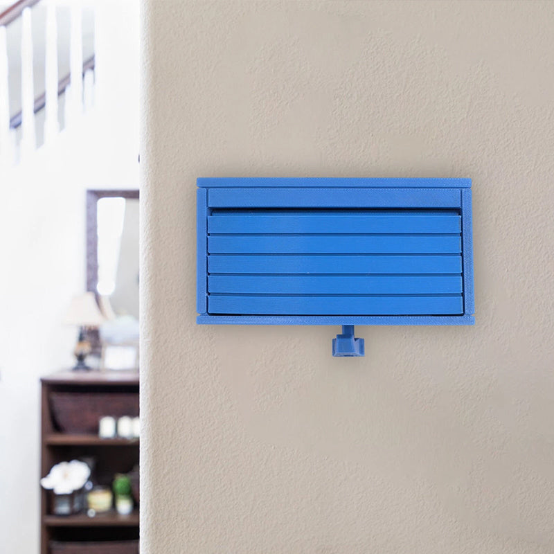 Space-saving wall wooden key holder, home key rack, garage-shaped clothes hook with opening door for hallway