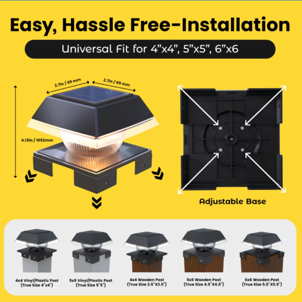 Solar Post Cap Lights Dual Mode ‎BICSGL-14 (2Pack)