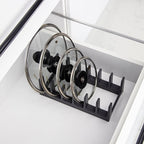 Decobella Pot Lid Organizer - Space Saving Kitchen Cabinet Organizer Holds 6 Lids, BPA-Free, Easy Access & Decluttering