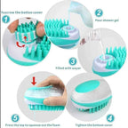2-in-1 Pet Bath Brush – Soft Silicone Dog Cat Grooming & Massage Comb