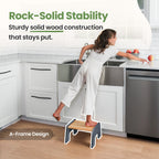 1-Step Wooden Stool for Kids(Multi-Purpose Step Stool for Kitchen, Bath, and Potty Training)