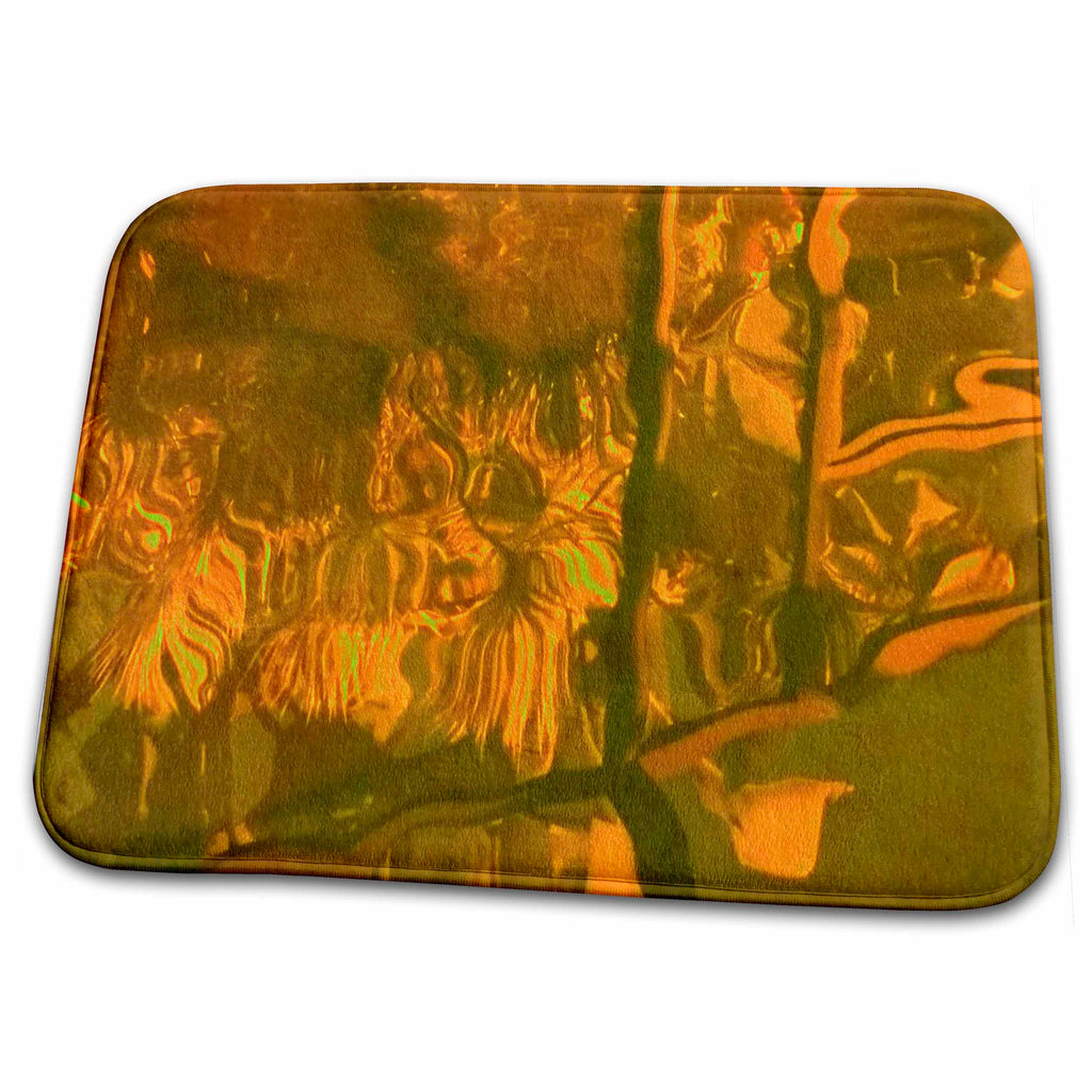 Dish Drying Mat - Print of Abstract Boat Lift Water Reflections Water Abstract