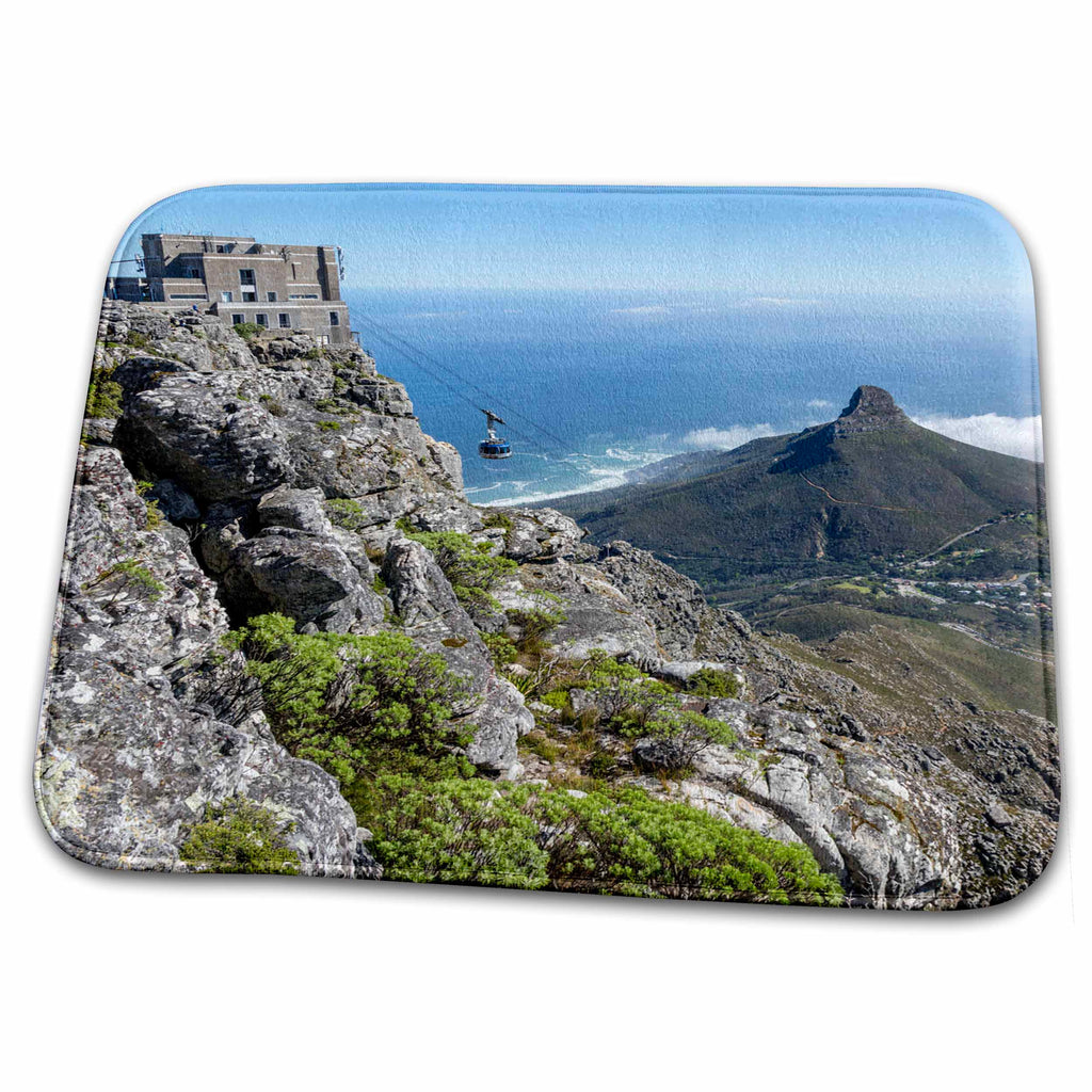 Dish Drying Mat - Africa, South Africa, Cape Town. Sky lift on Table Mountain. mountains