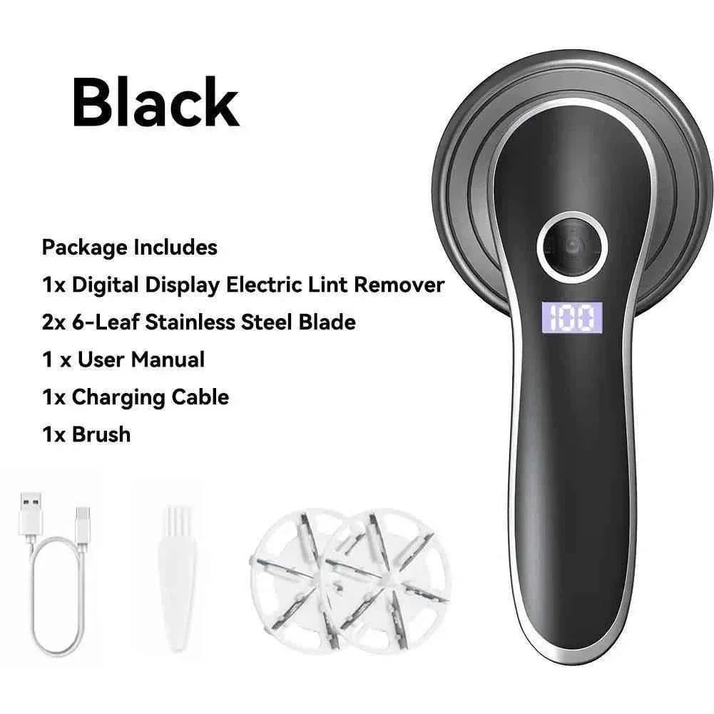 Rechargeable Electric Lint Fabric Shaver Remover With Digital Display