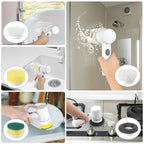 🧽 Rechargeable Electric Cleaning Brush – Cordless Spin Scrubber with Replaceable Brush Heads for Bathroom, Kitchen, and Multi-Surface Cleaning