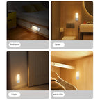 Rechargeable Motion Sensor LED Night Light | Portable Night Lamp for Bedroom Kitchen Cabinet Stairs