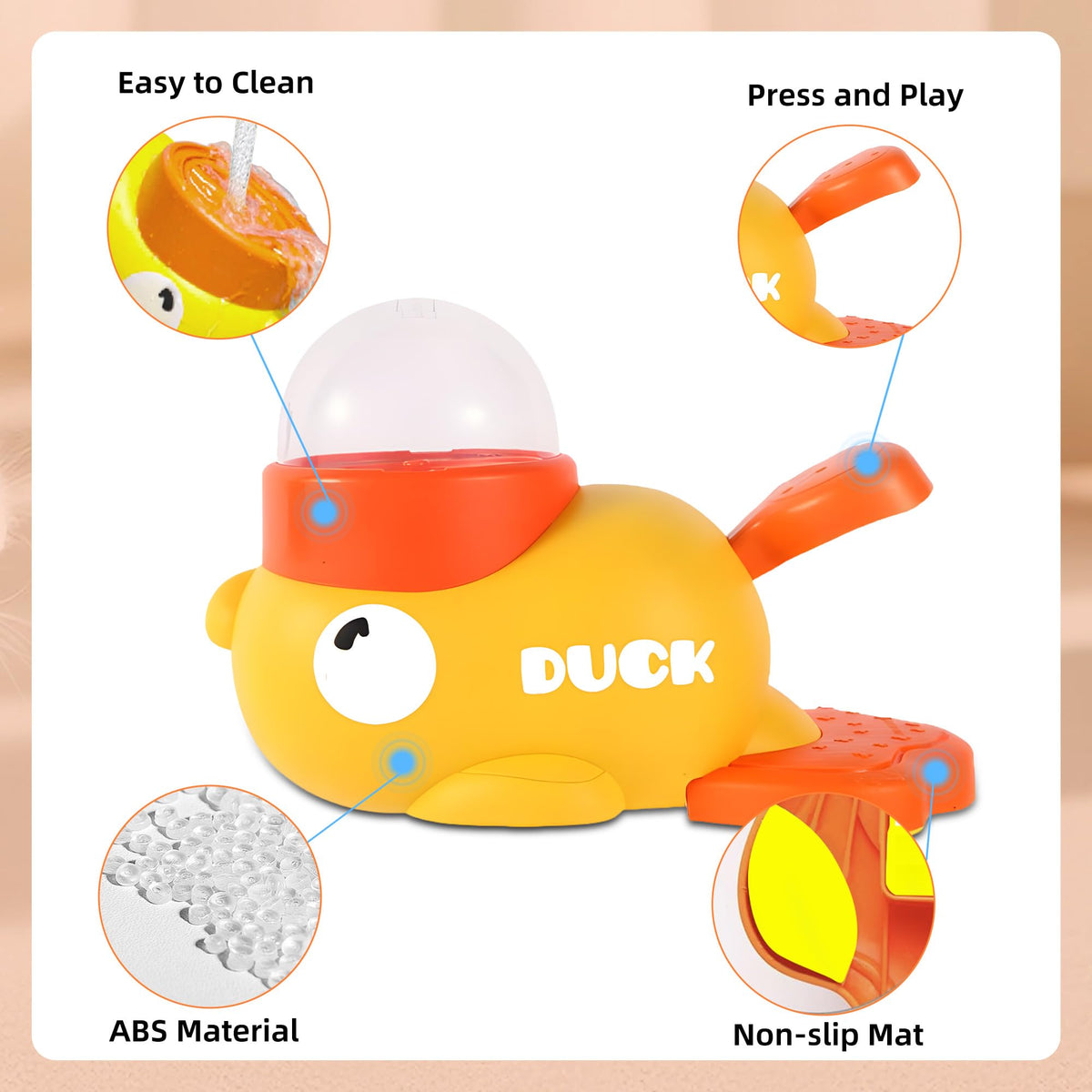 Duck Shape Dog Treat Dispenser - Interactive Dog Toys For Mental Stimulation, Slow Feeder Puzzle Toy For Small Medium Dogs & Cats, IQ Training Food Dispenser To Reduce Bloating & Boredom