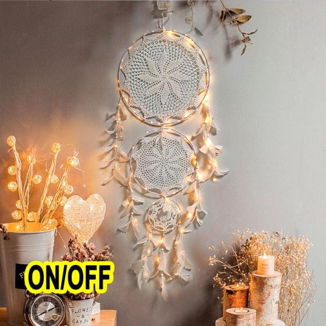 Big Dream Catcher Hanging/Light Decoration Dream Catcher Moon Dream Catcher Room Home Decor Dream Catcher Gifts For Mom Friends Women Girls Wall Decor Bedroom Decoration