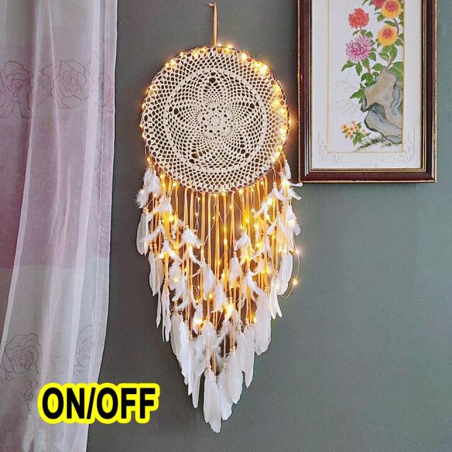 Big Dream Catcher Hanging/Light Decoration Dream Catcher Moon Dream Catcher Room Home Decor Dream Catcher Gifts For Mom Friends Women Girls Wall Decor Bedroom Decoration