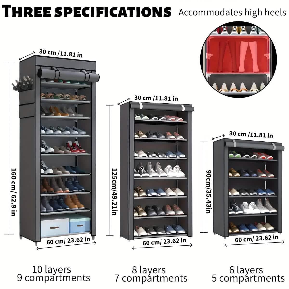 10-Layer 9 Grid Shoe Rack Shelf Storage Closet Organizer