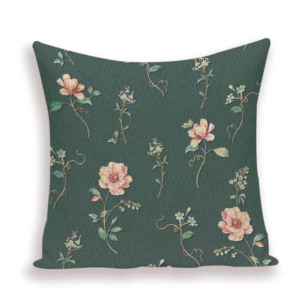 Decorative Plant Flower Throw Pillow Cover Soft Linen Cushion Cover For Living Room Couch Sofa Patio Outdoor Home Decor  Decorative Plant Flower Throw Pillow Covers For Couch Sofa Bed Modern Quality Design Cushion Cover 45x45cm