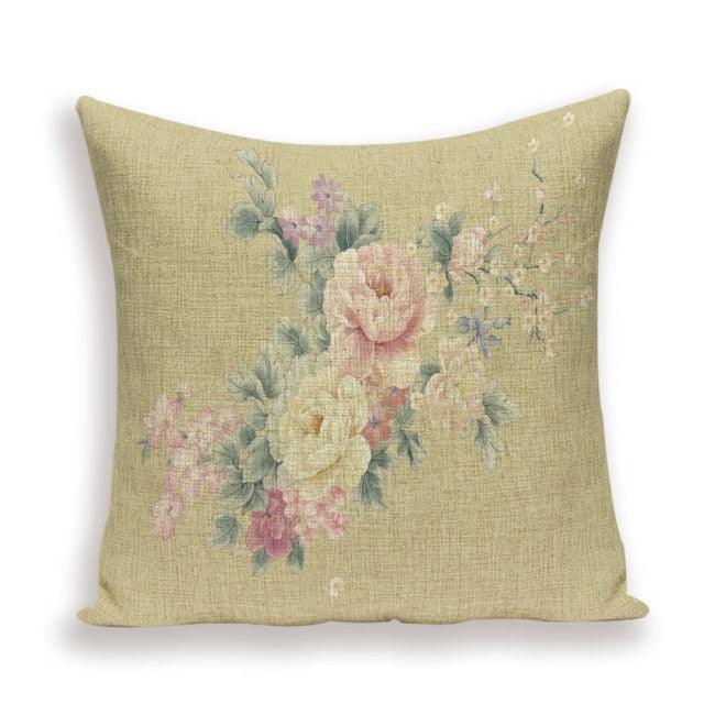 Decorative Plant Flower Throw Pillow Cover Soft Linen Cushion Cover For Living Room Couch Sofa Patio Outdoor Home Decor  Decorative Plant Flower Throw Pillow Covers For Couch Sofa Bed Modern Quality Design Cushion Cover 45x45cm