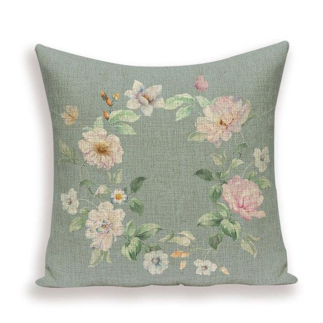 Decorative Plant Flower Throw Pillow Cover Soft Linen Cushion Cover For Living Room Couch Sofa Patio Outdoor Home Decor  Decorative Plant Flower Throw Pillow Covers For Couch Sofa Bed Modern Quality Design Cushion Cover 45x45cm