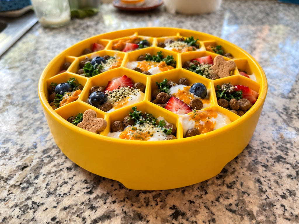 Honeycomb eBowl Deep Slow Feeder Dog Bowl for Enrichment | USA Made
