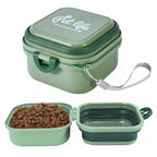 Collapsible Dog Bowl w/ Lid Travel Food Water Bowl 2-in-1 Portable 60oz