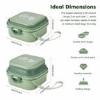 Collapsible Dog Bowl w/ Lid Travel Food Water Bowl 2-in-1 Portable 60oz