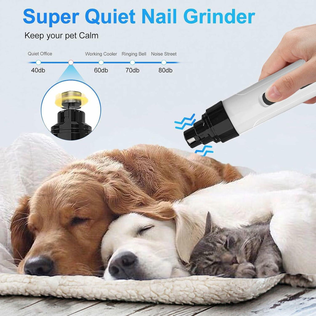 Generic Nail Grinder for Dogs Rechargeable USB LED Light 3 Speeds 1+2 Heads