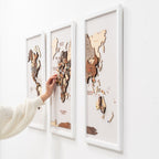 3D Wooden Triptych World Map Multicolor (B2B)