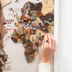 3D Wooden Triptych World Map Multicolor (B2B)