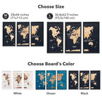 3D Wooden Triptych World Map Multicolor (B2B)